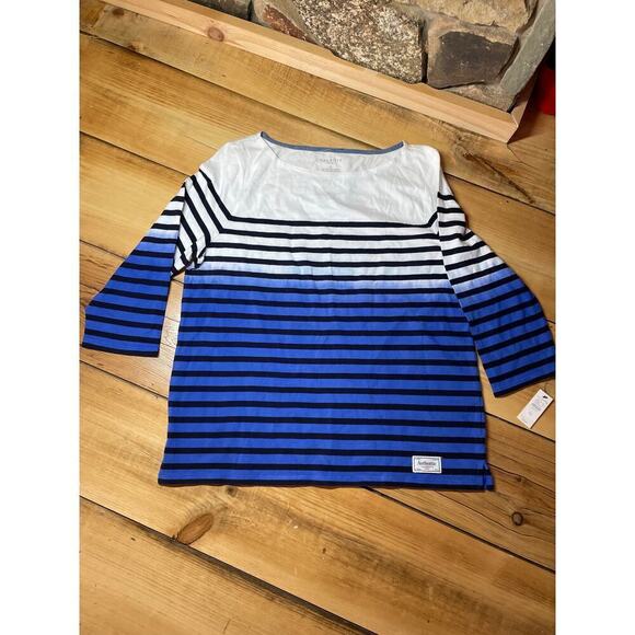NWT! Talbots women's Striped Shirt. Petite Large. Blue & White MSRP 59.50 - Picture 1 of 4